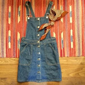🍃🌻Retro Denim Mini Skirt Overalls LIKE NEW🌻🍃